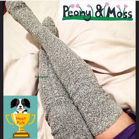 Peony and Moss Cable Knit Thigh High Socks Over Knee Anthropologie Ombré Sexy - Picture 4 of 4